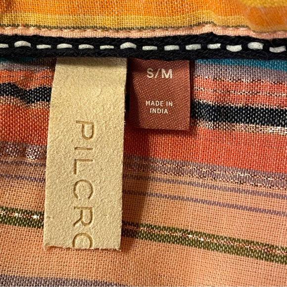 PILCRO by ANTHROPOLOGIE NWOT Long Sleeve Boyfriend Striped Shirt in Peach - Picture 8 of 10